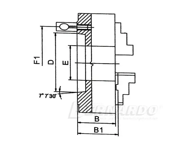 Přesné 4čelisťové sklíčidlo Bernardo PO4-160/D4, DIN 55029, ocelové (BER212035F)
