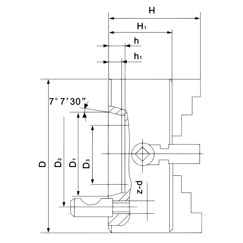 4čelisťové nesoustředné sklíčidlo Bernardo K72-1000/D15, DIN 55029 (BER215079)