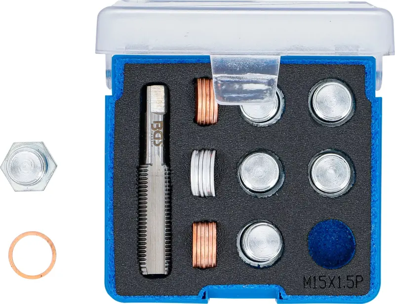 Sada na opravu závitů olejových van M15 x 1,5 mm BGS100157 (25 dílů) (BGS100157)