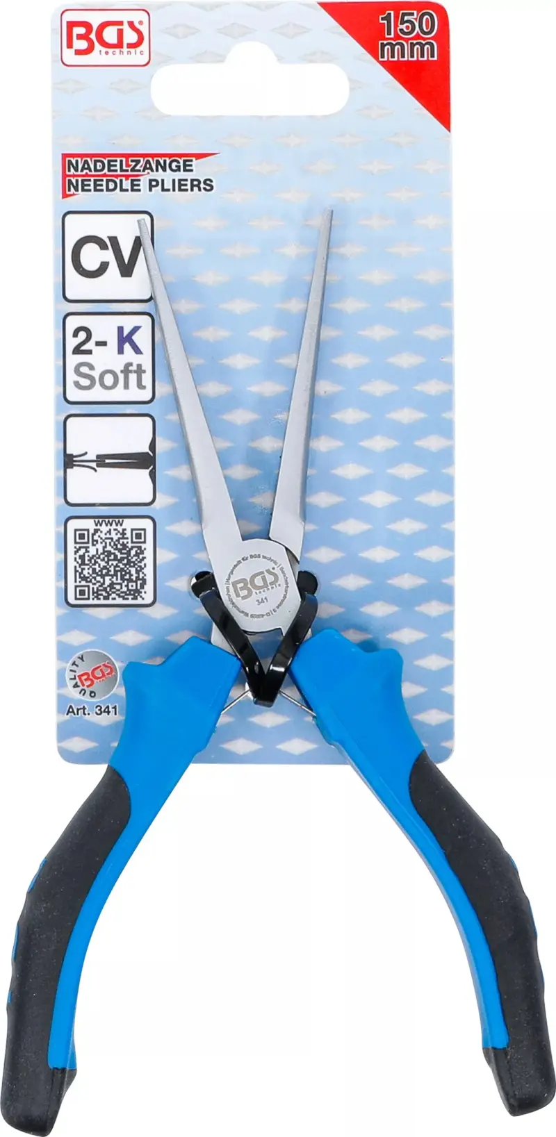 Kleště pro elektroniku 150 mm BGS100341, jehlové s rozevírací pružinou (BGS100341)