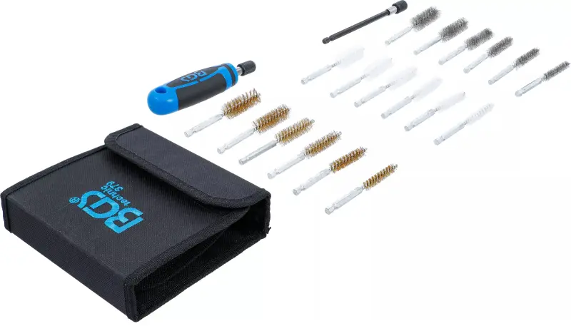 Vnitřní kartáče BGS100379 s výměnnou rukojetí. Sada 20 dílů v pouzdře (BGS100379)