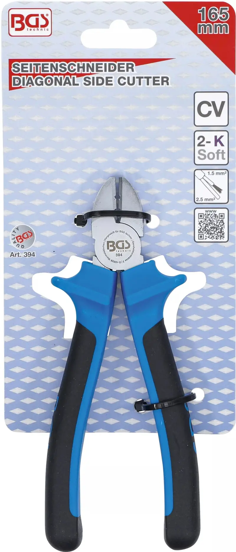 Boční štípací kleště 165 mm BGS100394, odizolovací funkce, dvoukomponentní izolace (BGS100394)