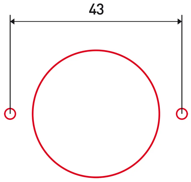 Vrtací hlava Bernardo - 43 mm pro okenní kliky s kleštinou pro dlabačky (BER141103)