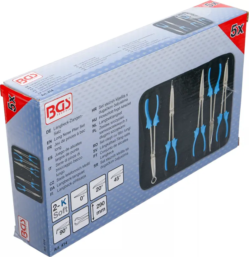 Telefonní prodloužené kleště 290 mm BGS100414 Sada 5 ks v pouzdru (BGS100414)