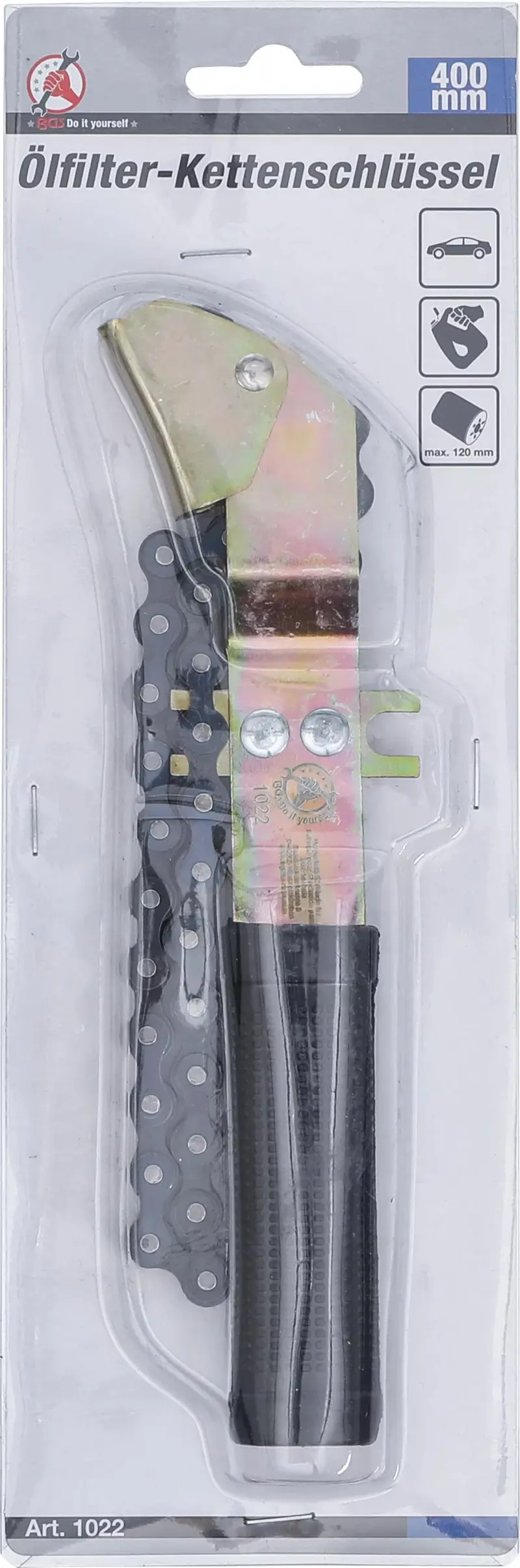 Klíč na olejové filtry Kraftmann BGS101022, páskový s řetězem 400 mm (BGS101022)
