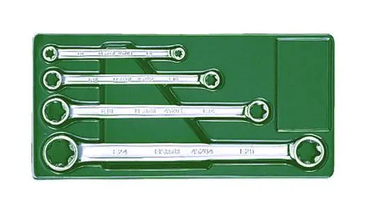 4 ks. Sada očkoplochých klíčů E-Torx - E6xE8, E10x (SATAST09012SJ)