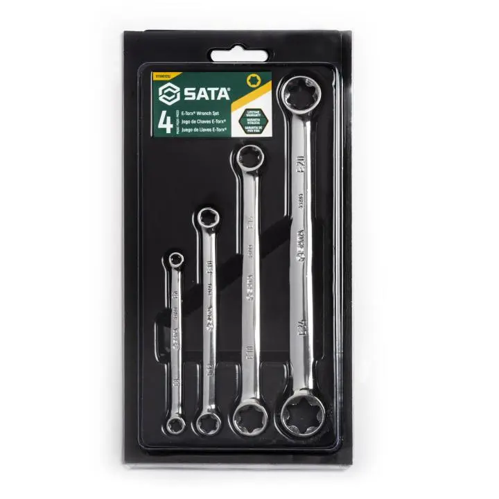 4 ks. Sada očkoplochých klíčů E-Torx - E6xE8, E10x (SATAST09012SJ)