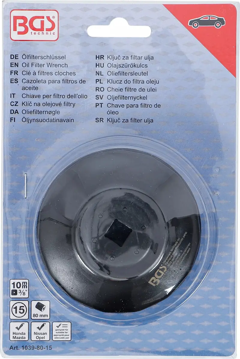 Klíč na olejové filtry průměr 80 mm, 15hranný BGS101039-80-15 (Honda, Mazda, Nissan, Opel) (BGS101039-80-15)