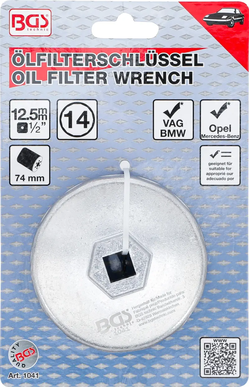 Klíč na olejové filtry WH 903 - průměr 74 mm, 14hranný BGS101041 (Audi, BMW, Mercedes-Benz, Opel, VW) (BGS101041)