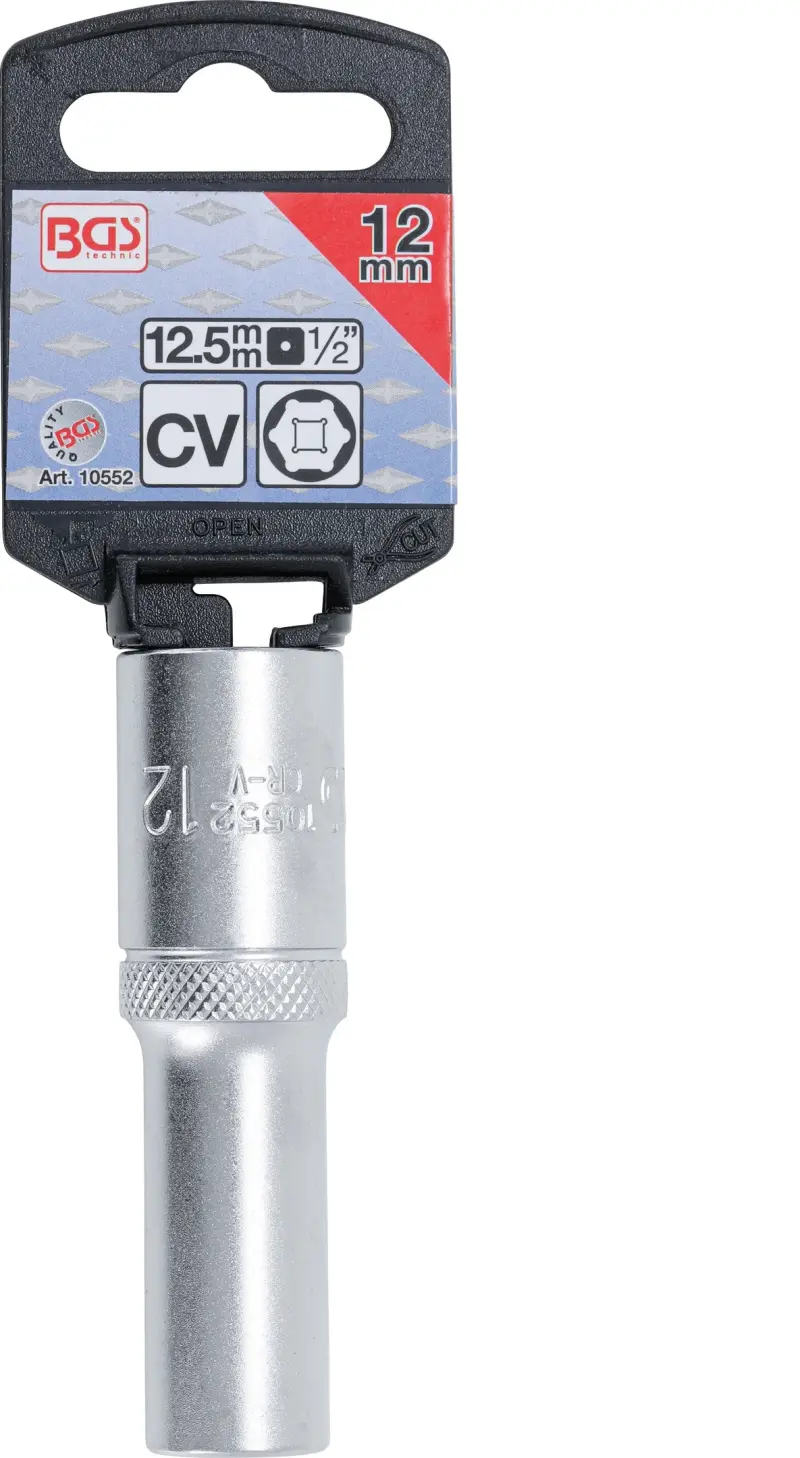 Nástrčná hlavice 1/2“ 12 mm, 6 hranná, prodloužená, Pro Torque. BGS 1055 (BGS1010552)