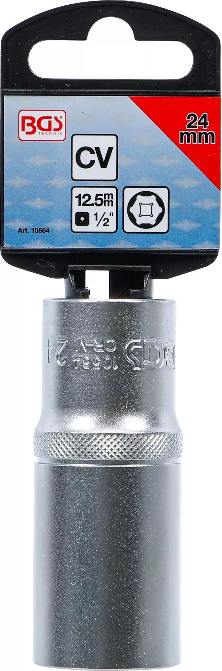 Nástrčná hlavice 1/2“ 24 mm, 6 hranná, prodloužená, Pro Torque. BGS 1056 (BGS1010564)