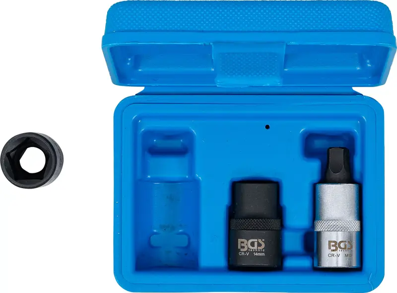 Nástrčné hlavice 1/2" 5hranné 10 ÷ 19 mm BGS101112 na brzdové třmeny kotoučových brzd. Sada 3 díly (BGS101112)