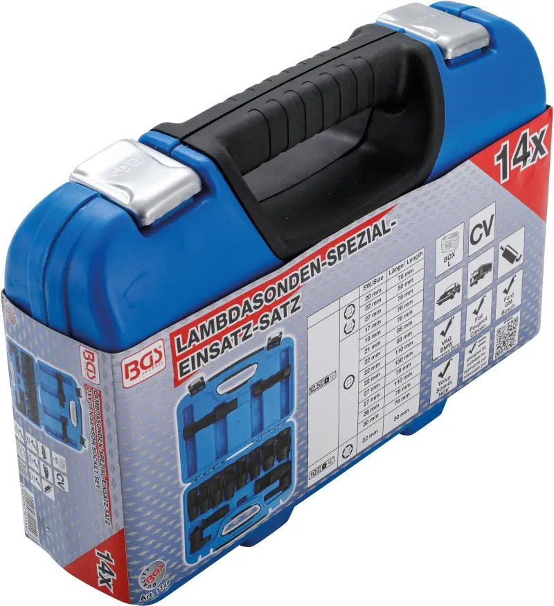 Nástrčné hlavice 1/2" na lambda sondy BGS101149 Sada 14 dílů (BGS101149)