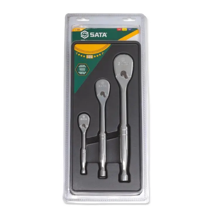 3 ks. 120XP 1/4", 3/8" a 1/2" sada ráčnových nástr (SATAST13975)