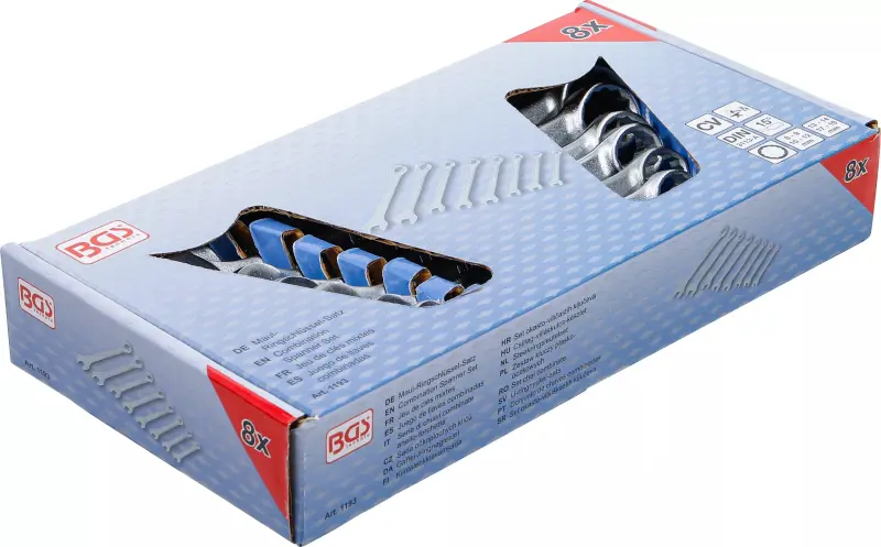 Očkoploché klíče 6 ÷ 19 mm BGS101193 dle DIN 3113A. Sada 8 dílů (BGS101193)