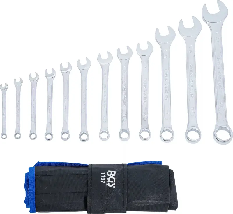 Očkoploché klíče 6 ÷ 22 mm BGS 1197, dle DIN 3113A. Sada 12 dílů (BGS101197)