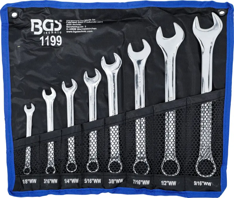 Očkoploché klíče 1/8" ÷ 9/16" BGS101199 palcové. Sada 8 dílů v tašce (BGS101199)