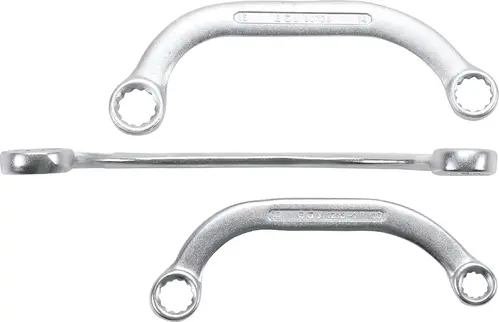 Oboustranné očkové klíče 10 ÷ 19 mm BGS101215, C-forma, dvanáctihran. Sada 3 díly (BGS101215)