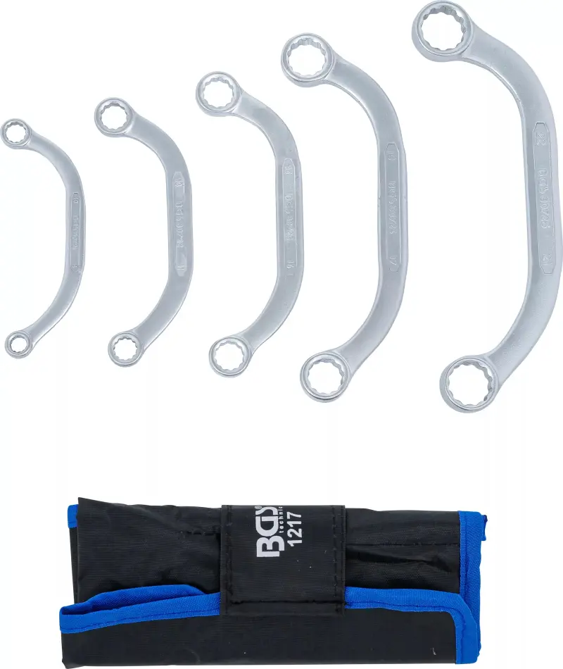 Oboustranné očkové klíče 8 ÷ 22 mm BGS101217, C-forma, dvanáctihran. Sada 5 dílů (BGS101217)