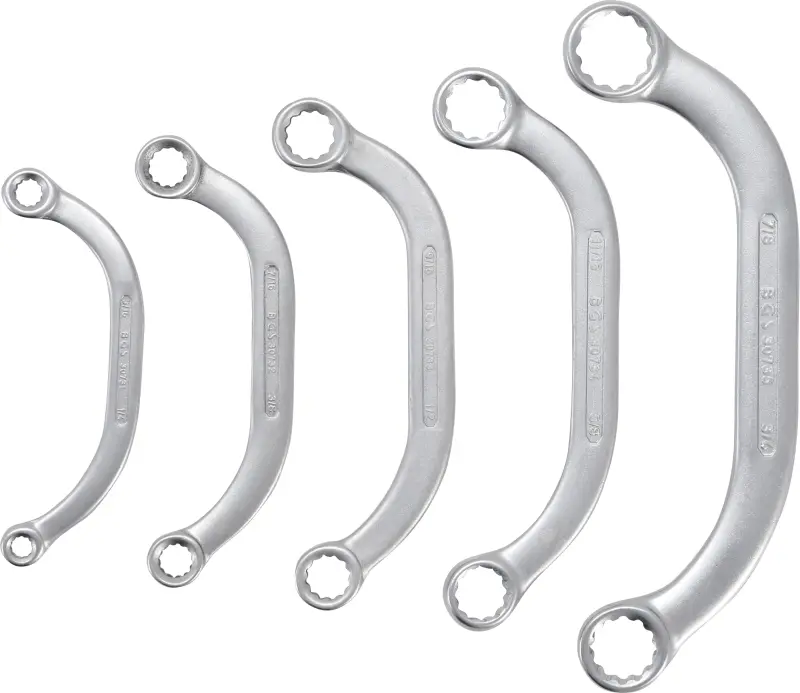 Oboustranné očkové klíče 1/4 ÷ 7/8" BGS101222 palcové, C-forma, dvanáctihran. Sada 5 dílů (BGS101222)