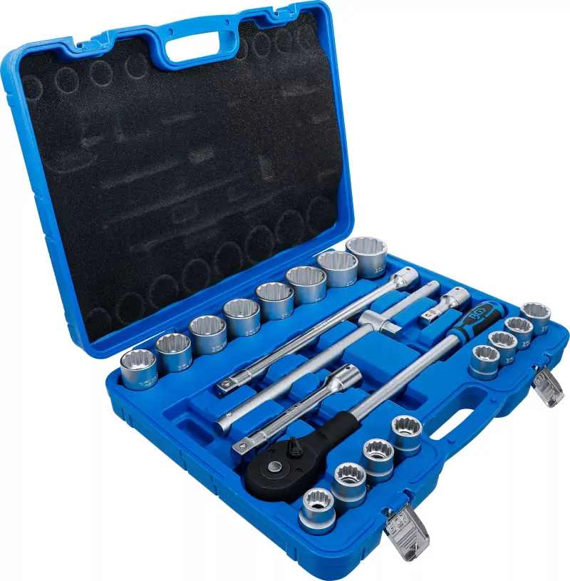 Gola sada 21K. Ráčna 3/4" 12hranný profil 9 ÷ 50 mm (21 dílů) BGS 1223 ((BGS101223)