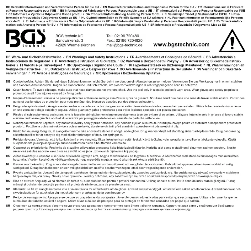 Nerezové hadicové spony pr. 5,8 ÷ 21 mm BGS1014115 (Sada 170 dílů) (BGS1014115)