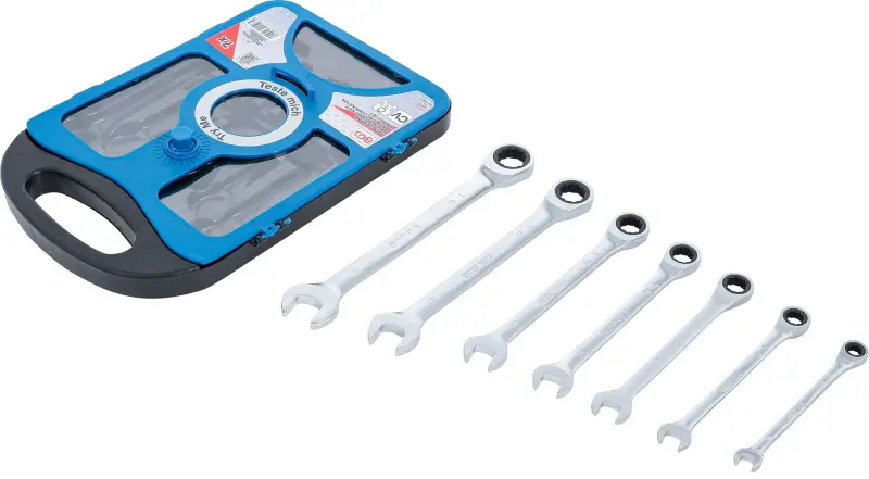 Očkoploché ráčnové klíče 8 ÷ 19 mm BGS101596 (Sada 7 dílů) (BGS101596)