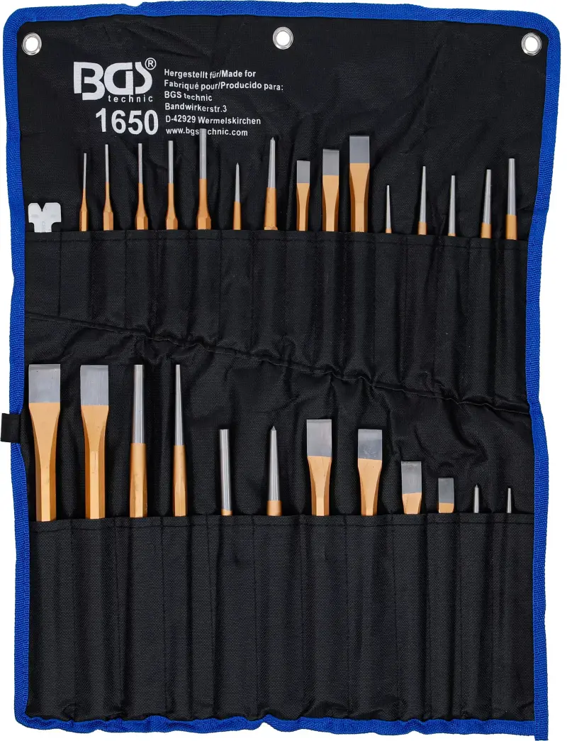 Sekáče, vyrážeče, důlčíky BGS1650. Sada 28 dílů (BGS101650)