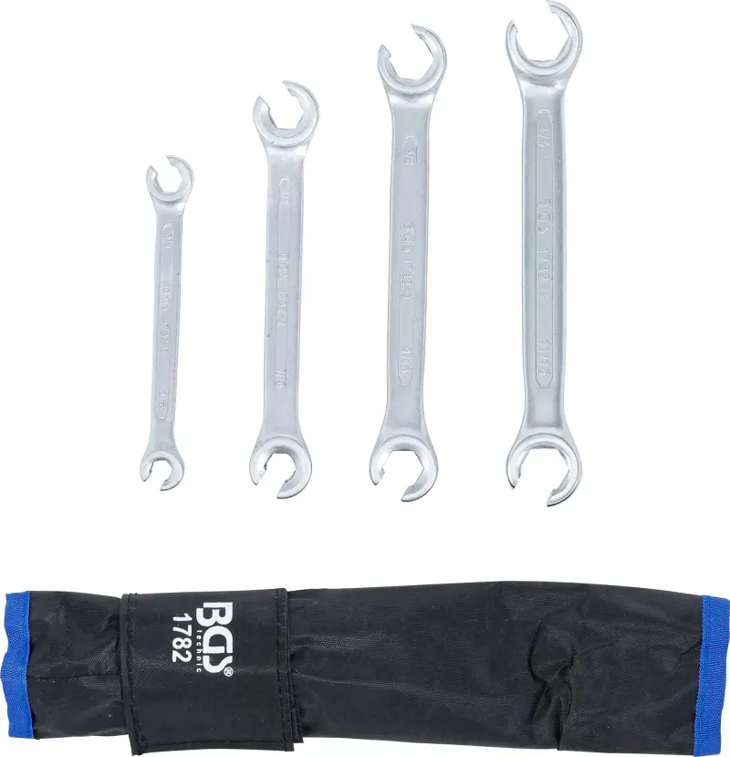 Otevřené očkové klíče 5/16" ÷ 3/4" BGS101782 palcové, na převlečné matice. Sada 4 dílů (BGS101782)