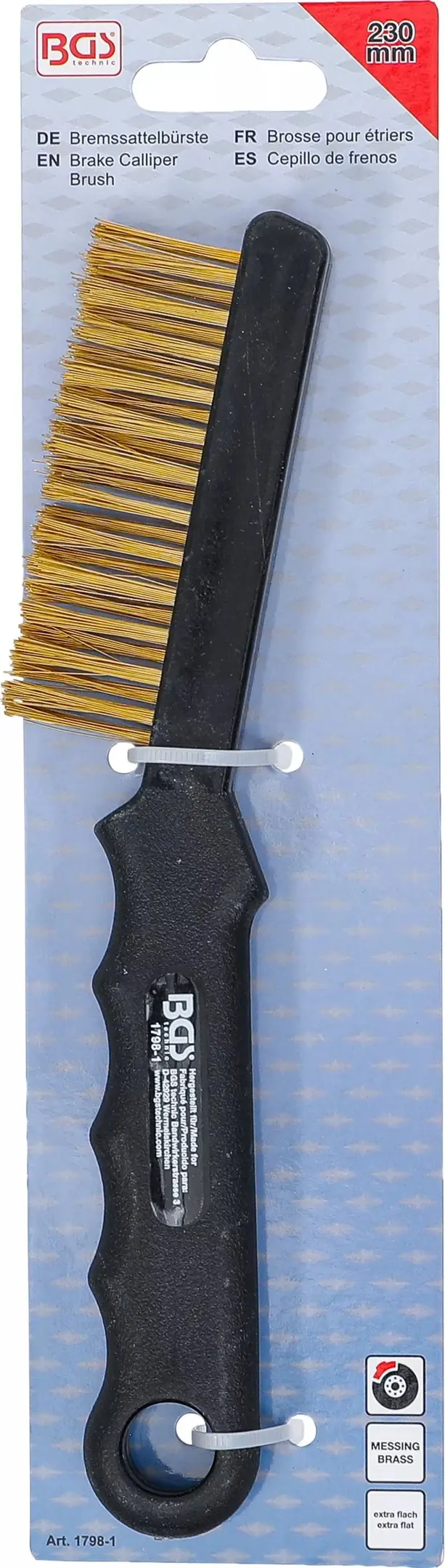 Ruční kartáč 220 mm BGS101798-1, mosazný, na čištění brzdových třmenů (BGS101798-1)