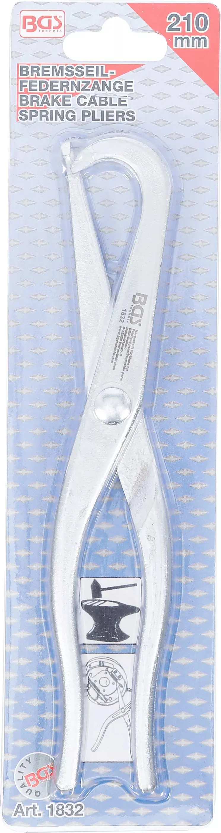 Kleště 210 mm BGS101832 na pružiny brzdových bubnů (BGS101832)