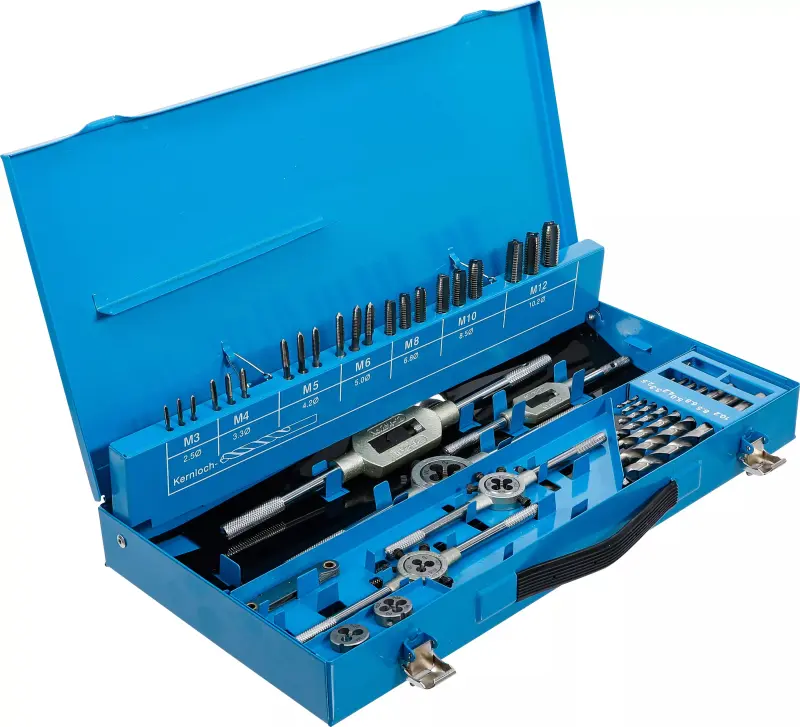 Závitníky a závitová očka M3 ÷ M12 BGS101927, HSS-G. Sada 44 dílů (BGS101927)