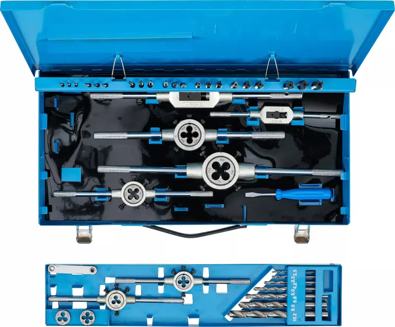 Závitníky a závitová očka M3 ÷ M12 BGS101927, HSS-G. Sada 44 dílů (BGS101927)