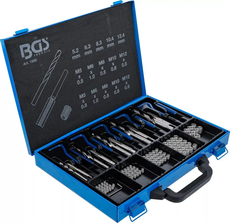 Sada na opravu závitů M5 ÷ M12 BGS101950 (130 dílů) (BGS101950)