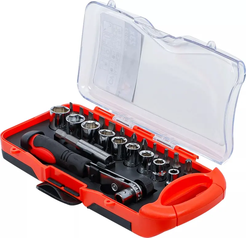 Nástrčné hlavice a bity Kraftmann s ráčnou 1/4" BGS1020123 Sada 23 dílů (BGS1020123)