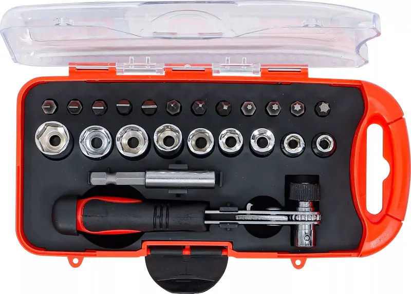 Nástrčné hlavice a bity Kraftmann s ráčnou 1/4" BGS1020123 Sada 23 dílů (BGS1020123)