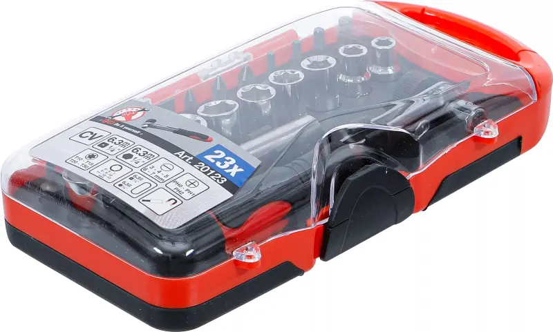 Nástrčné hlavice a bity Kraftmann s ráčnou 1/4" BGS1020123 Sada 23 dílů (BGS1020123)