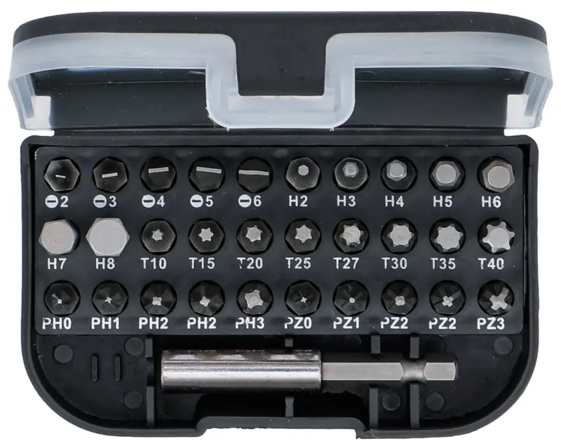 Bity 1/4" Kraftmann PL, PH, PZ, Torx, Inbus, držák. (Sada 32 dílů). BGS 2082 (BGS1020820)