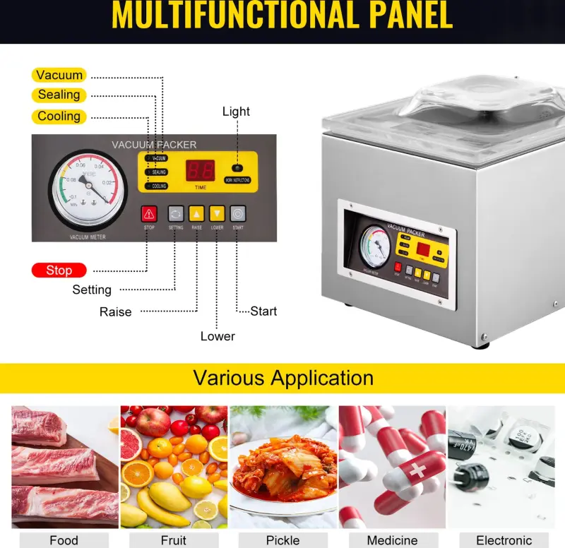 Vakuová svářečka VEVOR DZ-260S - komora z nerezové oceli (OZ0201524)
