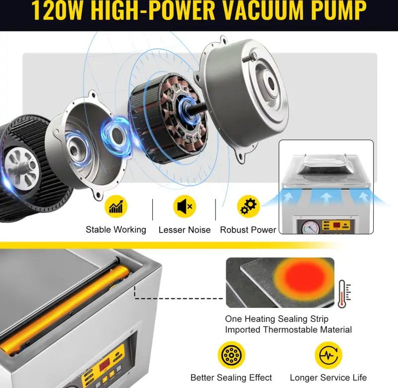 Vakuová svářečka VEVOR DZ-260S - komora z nerezové oceli (OZ0201524)