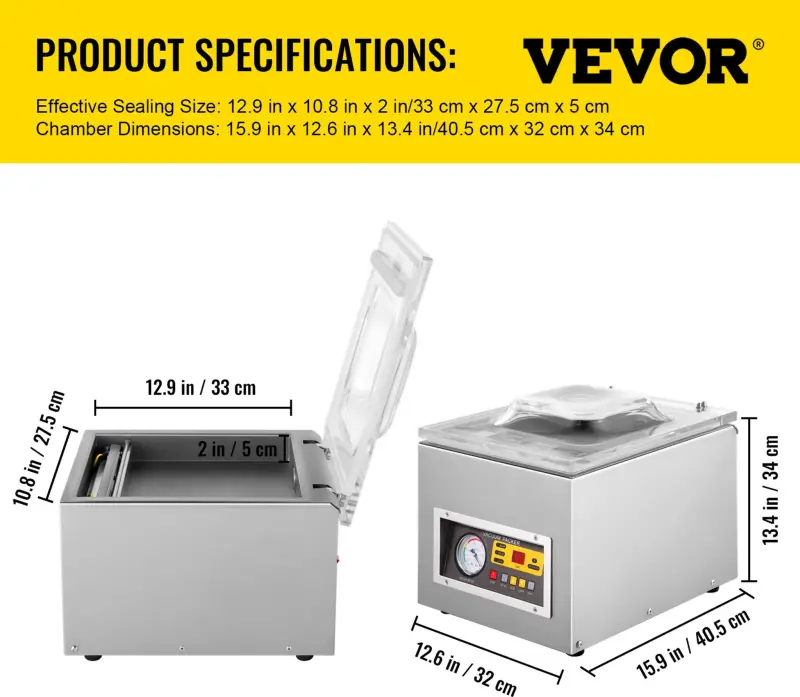 Vakuová svářečka VEVOR DZ-260S - komora z nerezové oceli (OZ0201524)