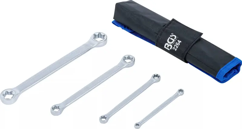 Oboustranné očkové klíče (E-profil) E6 ÷ E24 BGS102264 (4 díly v tašce) (BGS102264)