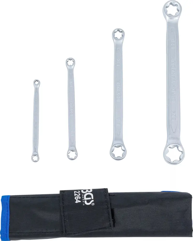 Oboustranné očkové klíče (E-profil) E6 ÷ E24 BGS102264 (4 díly v tašce) (BGS102264)