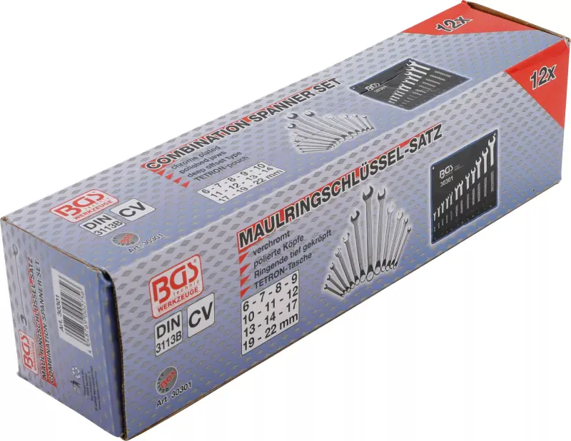 Očkoploché klíče 6 ÷ 22 mm BGS1030301, DIN 3113B. Sada 12 dílů v tašce (BGS1030301)