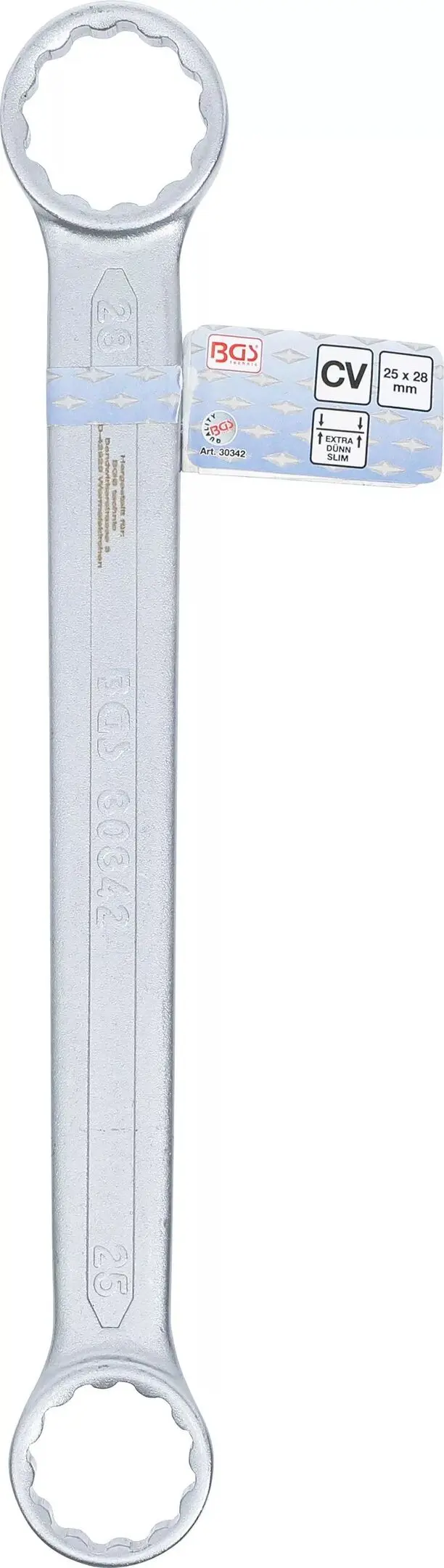 Oboustranný očkový klíč 25 x 28 mm BGS1030342 extra plochý (BGS1030342)