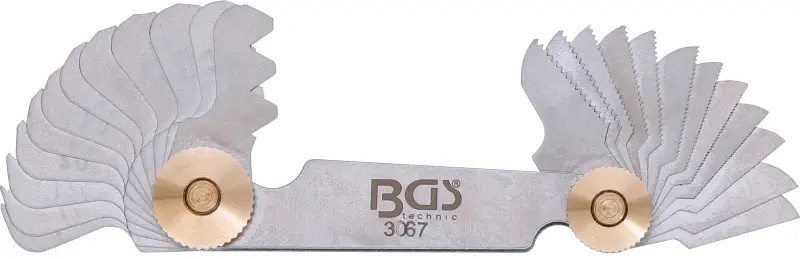 Závitové měrky metrické 0,25 ÷ 5,0 mm BGS103067, 24 plátků (BGS103067)