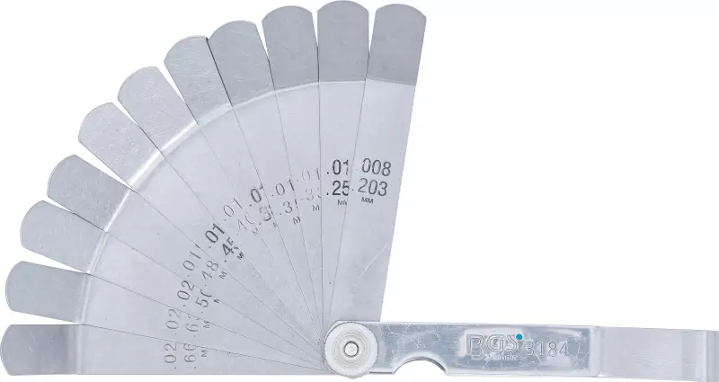 Spárové měrky 0,08 ÷ 0,26“ (0,203 ÷ 0,66 mm) BGS103184 Palcové - vyhnuté (BGS103184)