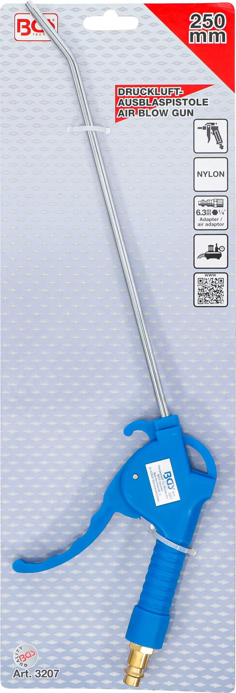 pistole ofukovací, délka trysky 250 mm (BGS103207)