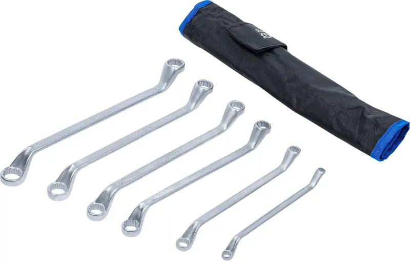 Oboustranné očkové klíče 1/4 ÷ 7/8" BGS1032105 palcové, vyhnnuté. Sada 6 dílů v tašce (BGS1032105)