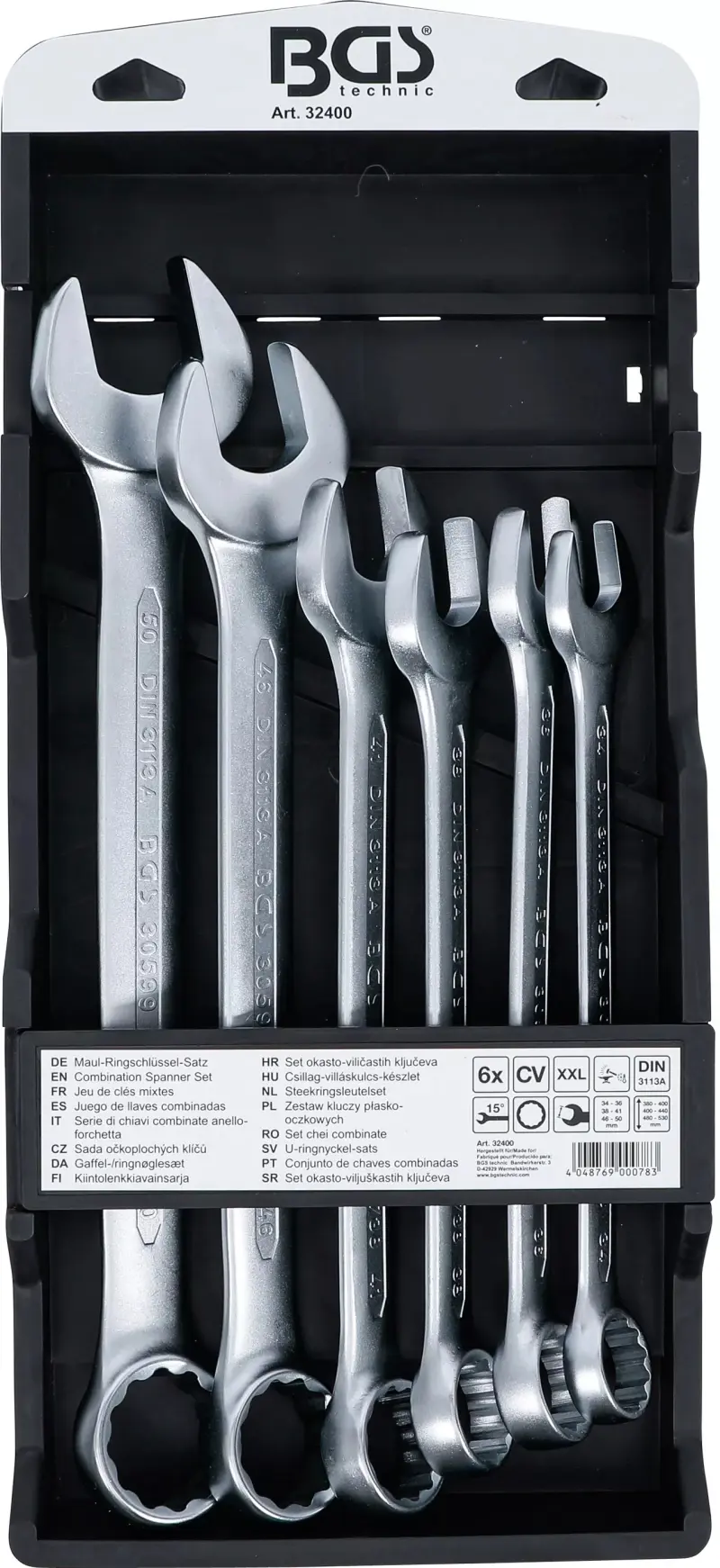 Očkoploché klíče 34 ÷ 50 mm BGS1032400 extra dlouhé. Sada 6 dílů v tašce (BGS1032400)